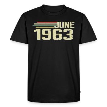 June 1963 Anniversary June 1963 June 1963 Birthday - Men's Premium Organic T-Shirt - black - Front - Nico (187cm)