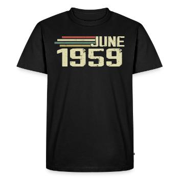 Juin 1959 Anniversaire Juin 1959 Juin 1959 Anniversaire - T-shirt Premium bio Homme - noir - Devant - Nico (187cm)