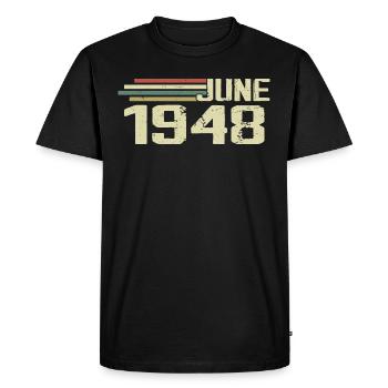 Juin 1978 Anniversaire Juin 1978 Juin 1978 Anniversaire - T-shirt Premium bio Homme - noir - Devant - Nico (187cm)