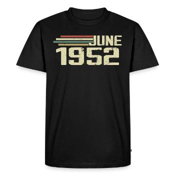 Juin 1952 Anniversaire Juin 1952 Juin 1952 Anniversaire - T-shirt Premium bio Homme - noir - Devant - Nico (187cm)