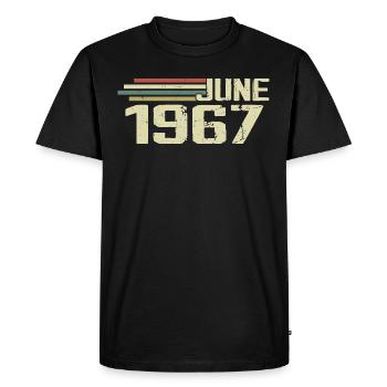 June 1967 Anniversary June 1967 June 1967 Birthday - Men's Premium Organic T-Shirt - black - Front - Nico (187cm)