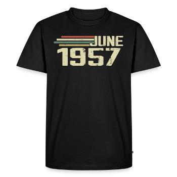 June 1957 Anniversary June 1957 June 1957 Birthday - Men's Premium Organic T-Shirt - black - Front - Nico (187cm)
