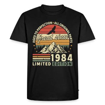 40 Years great since 1984 limited edition - T-shirt Premium bio Homme - noir - Devant - Nico (187cm)
