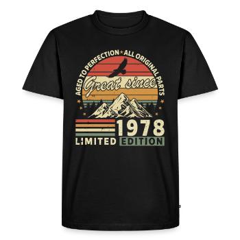 46 Years great since 1978 limited edition - T-shirt Premium bio Homme - noir - Devant - Nico (187cm)