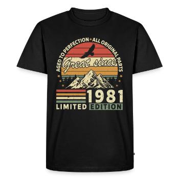 43 Years great since 1981 limited edition - Men's Premium Organic T-Shirt - black - Front - Nico (187cm)