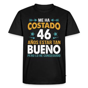 ME HA COSTADO 46 ANOS ESTAR TAN BUENO - Men's Premium Organic T-Shirt - black - Front - Nico (187cm)