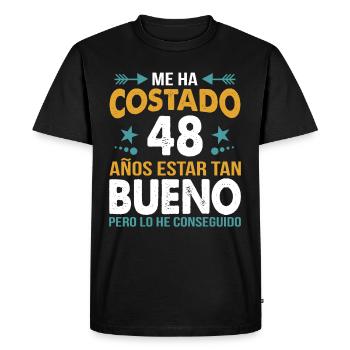 ME HA COSTADO 48 ANOS ESTAR TAN BUENO - T-shirt Premium bio Homme - noir - Devant - Nico (187cm)