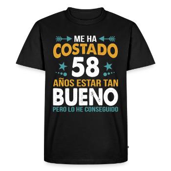 ME HA COSTADO 58 AÑOS ESTAR TAN BUENO - Men's Premium Organic T-Shirt - black - Front - Nico (187cm)