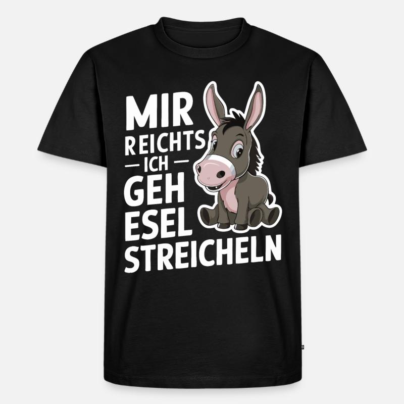 Âne âne mulet Muli - T-shirt Premium bio Homme - noir