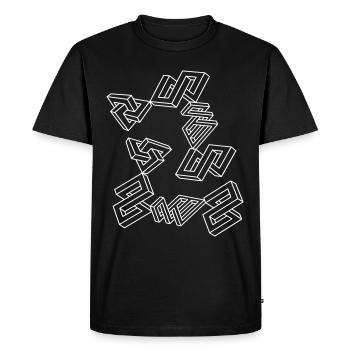 Optical illusion - Men's Premium Organic T-Shirt - black - Front - Nico (187cm)
