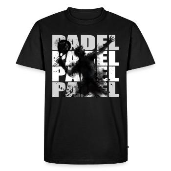 Padel - Herre Premium økologisk T-shirt - sort - Foran - Nico (187cm)