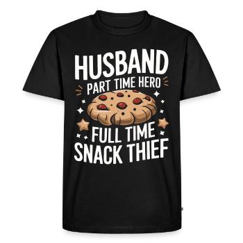 Mari, Conjoint, Famille, Mariage - T-shirt Premium bio Homme - noir - Devant - Nico (187cm)