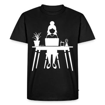 Learning Woman Computer Job - Men's Premium Organic T-Shirt - black - Front - Nico (187cm)