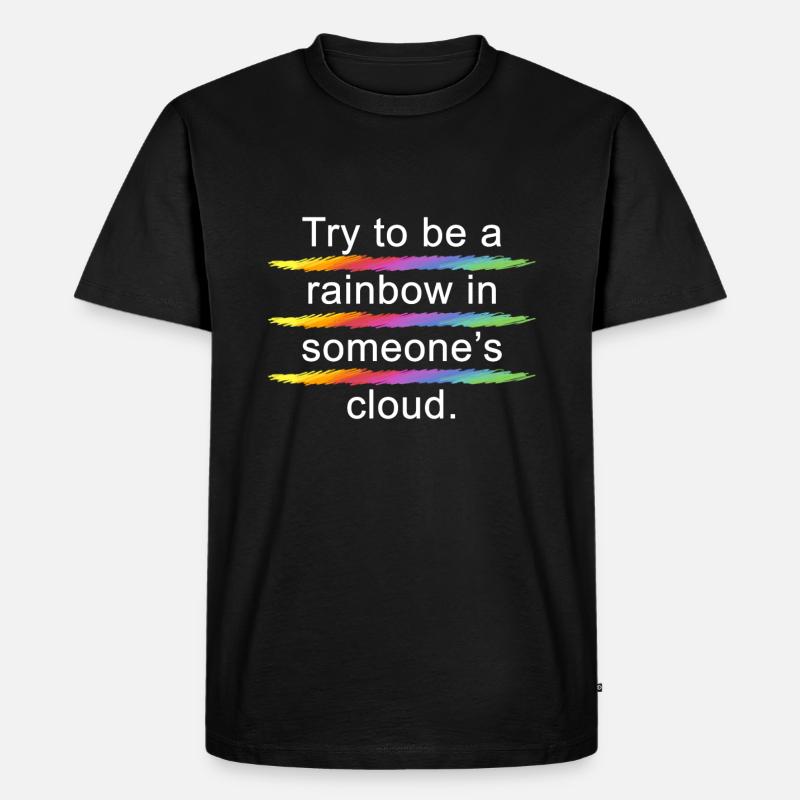 Rainbow - Männer Premium Bio T-Shirt - Schwarz