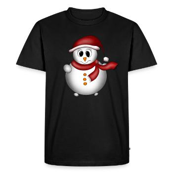 Snowman - Men's Premium Organic T-Shirt - black - Front - Nico (187cm)