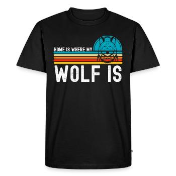 Wolf - T-shirt Premium bio Homme - noir - Devant - Nico (187cm)