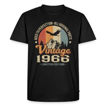 Vintage Retro Jahrgang 1966 Original - Männer Premium Bio T-Shirt - Schwarz - Vorne - Nico (187cm)