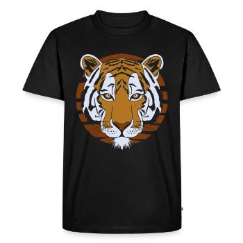 Motif de tigre - T-shirt Premium bio Homme - noir - Devant - Nico (187cm)