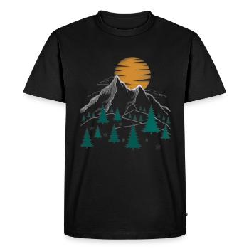 Nature Randonnée Empreinte Motif de montagne - T-shirt Premium bio Homme - noir - Devant - Nico (187cm)