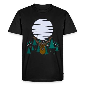 Bois de lune de cerf avec bois de cerf - T-shirt Premium bio Homme - noir - Devant - Nico (187cm)