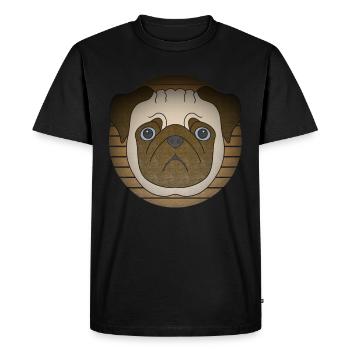 Dog head motif animal motif with pug - Men's Premium Organic T-Shirt - black - Front - Nico (187cm)