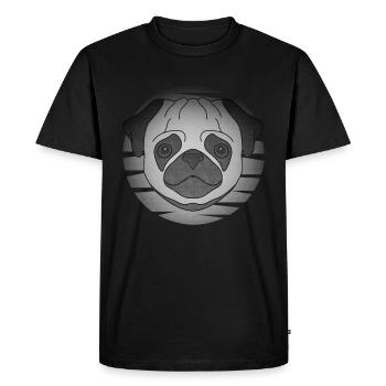 Motif de tête de chien motif animal avec carlin - T-shirt Premium bio Homme - noir - Devant - Nico (187cm)