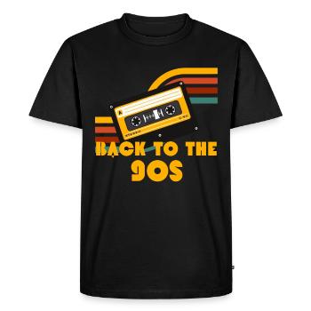 Retour à la vieille école Kasette des années 90 - T-shirt Premium bio Homme - noir - Devant - Nico (187cm)