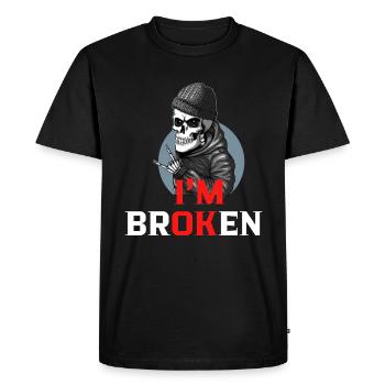 Je suis brisé - T-shirt Premium bio Homme - noir - Devant - Nico (187cm)
