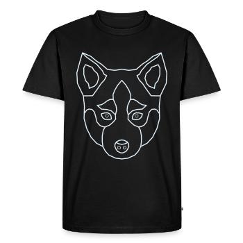 Siberian Husky Animal Motif Art Dog Print - Men's Premium Organic T-Shirt - black - Front - Nico (187cm)