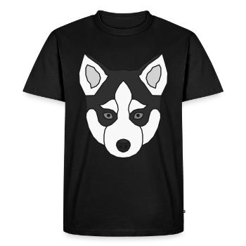 Sibérie Husky Animal Motif Art Dog Print - T-shirt Premium bio Homme - noir - Devant - Nico (187cm)
