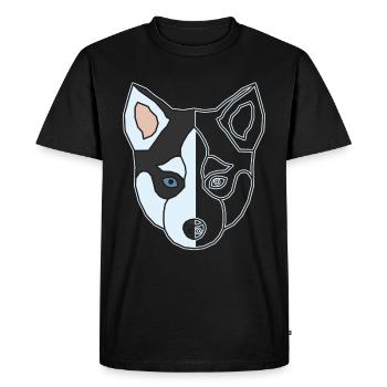 Sibérie Husky Animal Motif Art Dog Print - T-shirt Premium bio Homme - noir - Devant - Nico (187cm)