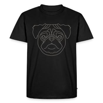 Motif de tête de chien motif animal avec carlin - T-shirt Premium bio Homme - noir - Devant - Nico (187cm)