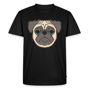 Motif de tête de chien motif animal avec carlin - T-shirt Premium bio Homme - noir - Devant - Nico (187cm)