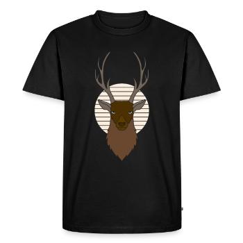 Bois de cerf rouge avec des bois de cerf - T-shirt Premium bio Homme - noir - Devant - Nico (187cm)