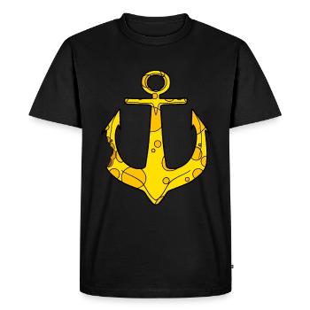 Ancre de fromage drôle de capitaine - T-shirt Premium bio Homme - noir - Devant - Nico (187cm)