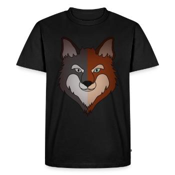 Motif animal sauvage de la forêt avec motif renard - T-shirt Premium bio Homme - noir - Devant - Nico (187cm)