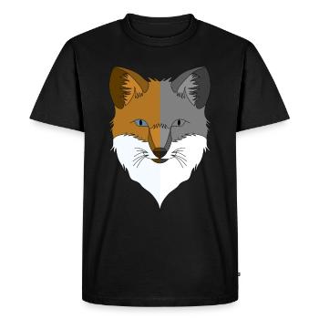 Motif animal sauvage de la forêt avec motif renard - T-shirt Premium bio Homme - noir - Devant - Nico (187cm)