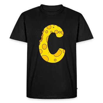 Lettre C - T-shirt Premium bio Homme - noir - Devant - Nico (187cm)