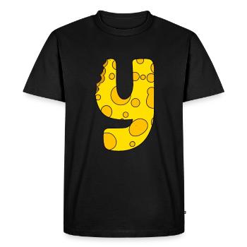 Lettre Y - T-shirt Premium bio Homme - noir - Devant - Nico (187cm)