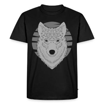 Wolf's head wild animal motif print with wolf - Men's Premium Organic T-Shirt - black - Front - Nico (187cm)