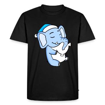 Bébé éléphant - T-shirt Premium bio Homme - noir - Devant - Nico (187cm)