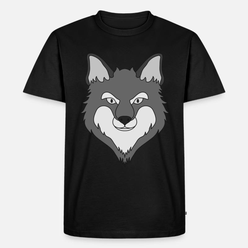 Fuchs Waldtier Design mit Tierkopf - Männer Premium Bio T-Shirt - Schwarz