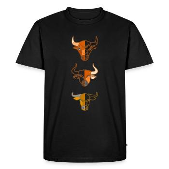 3 cattle animal head motif imprint - Men's Premium Organic T-Shirt - black - Front - Nico (187cm)