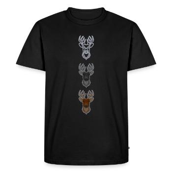 Bois de cerf rouge avec bois de cerf - T-shirt Premium bio Homme - noir - Devant - Nico (187cm)