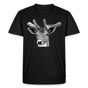 Conception d’animaux de la forêt de cerfs - T-shirt Premium bio Homme - noir - Devant - Nico (187cm)