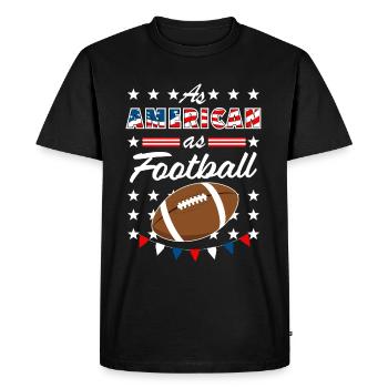 As American As Football 4th of July USA - Men's Premium Organic T-Shirt - black - Front - Nico (187cm)