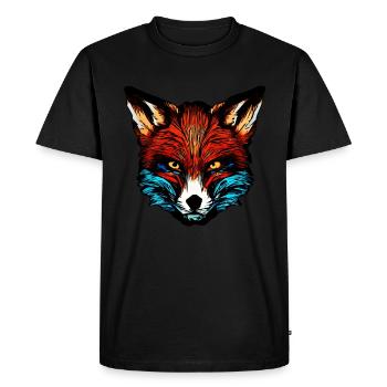 Conception d’animaux forestiers de renards parsemés de têtes d’animaux - T-shirt Premium bio Homme - noir - Devant - Nico (187cm)