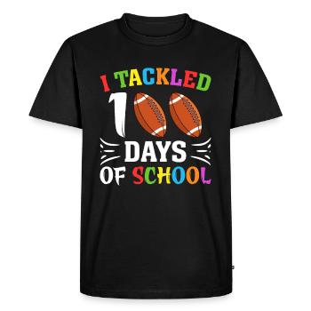 100 jours école enfant école débutants football - T-shirt Premium bio Homme - noir - Devant - Nico (187cm)