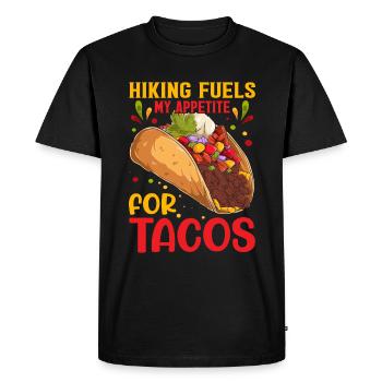 La randonnée errante alimente mon appétit pour les tacos - T-shirt Premium bio Homme - noir - Devant - Nico (187cm)