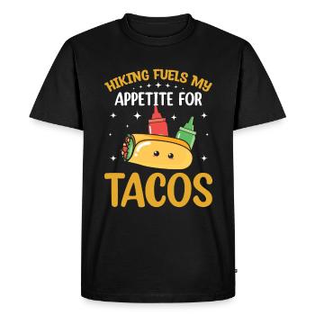 La randonnée errante alimente mon appétit pour les tacos - T-shirt Premium bio Homme - noir - Devant - Nico (187cm)